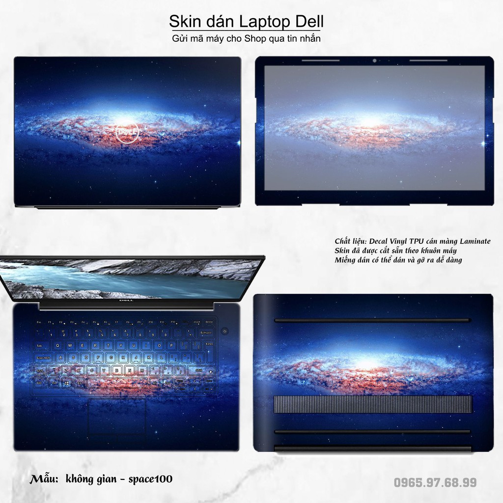 Skin dán Laptop Dell in hình không gian nhiều mẫu 17 (inbox mã máy cho Shop)