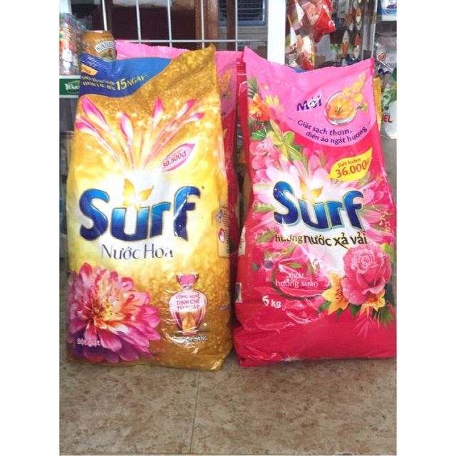 Bột giặt Surf 6kg màu hồng