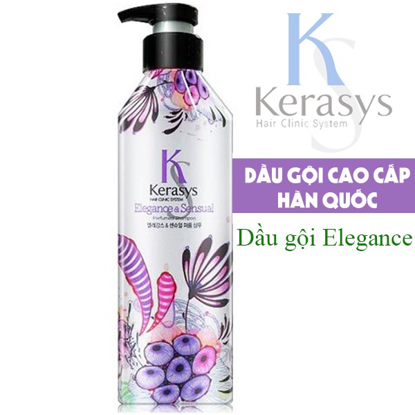 Dầu gội nước hoa KeraSys Elegance &amp; sesual Hàn Quốc 600ml - Hàng Chính Hãng