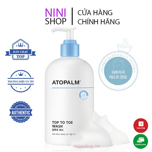 Sữa tắm và gội đầu Atopalm Top To Toe Wash 300ml