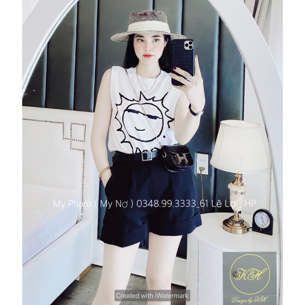 Set áo phông mặt trời mix sooc 2 màu cực chất S04, thời trang nữ Hamoon | BigBuy360 - bigbuy360.vn