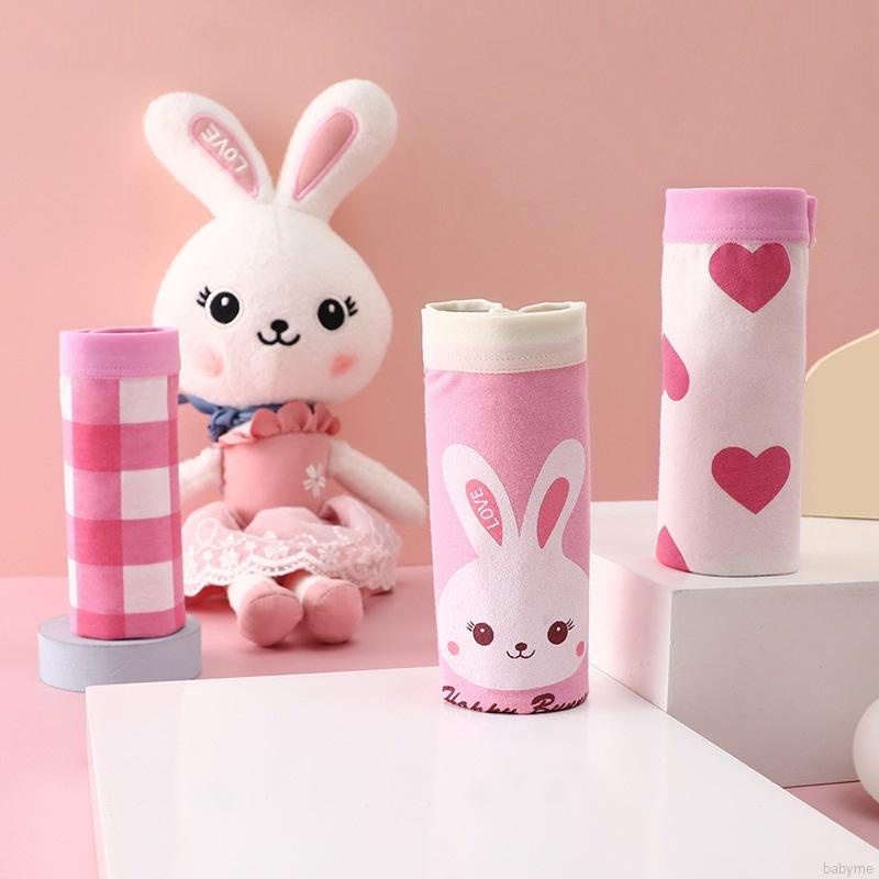 Set 3 Quần Lót Cotton Họa Tiết Thỏ Đáng Yêu Cho Bé Gái