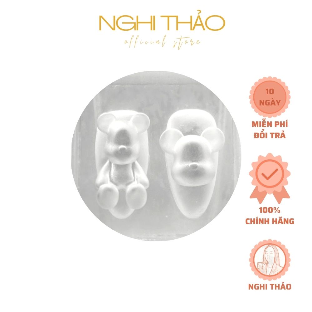 Khuôn silicon nail gấu bearbrick NGHI THẢO phụ kiện nail