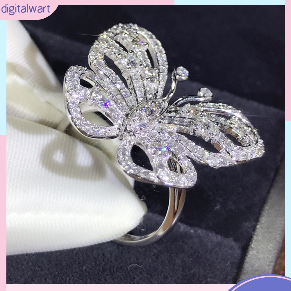 Nhẫn hình bướm đính đá thời trang sang trọng cho nữ