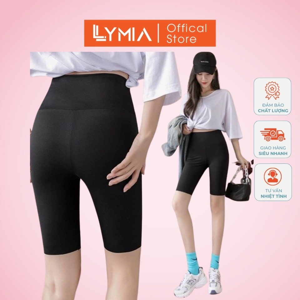 Quần ngố legging cotton cạp cao gen bụng hộp xanh HELLO mẫu mới