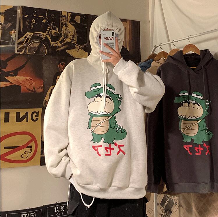 Áo sweater hoodie in hình khủng long dáng rộng nhiều màu cho nam | BigBuy360 - bigbuy360.vn