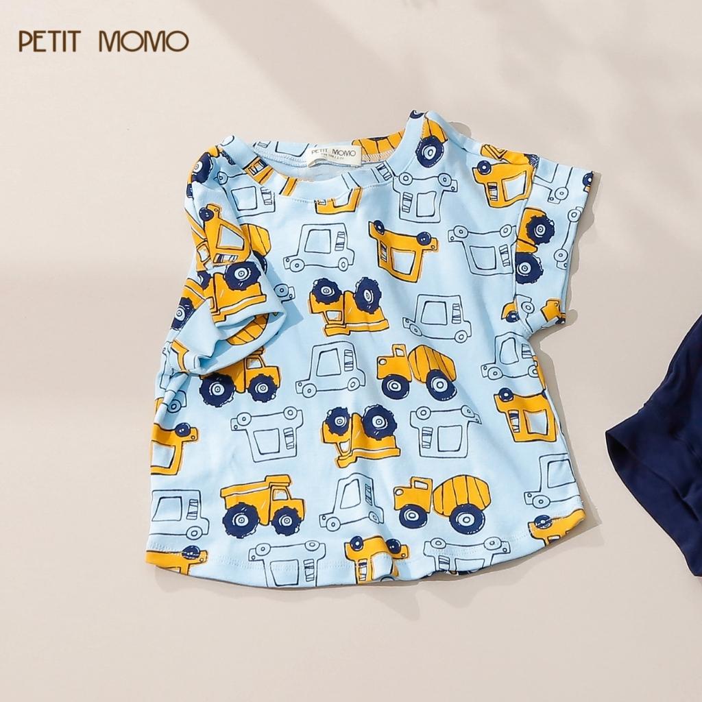 Áo Thun Cộc Tay Cho Bé PETIT MOMO Chất Thun Cotton Mát Lạnh Họa Tiết Dễ Thương H187.1