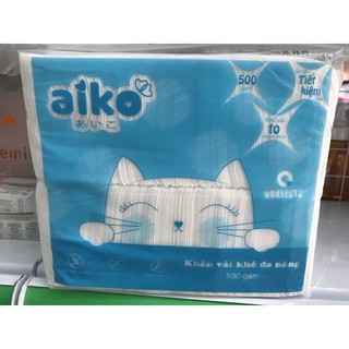 KHĂN VẢI KHÔ ĐA NĂNG AIKO GÓI 500G KÍCH THƯỚC 18X20CM