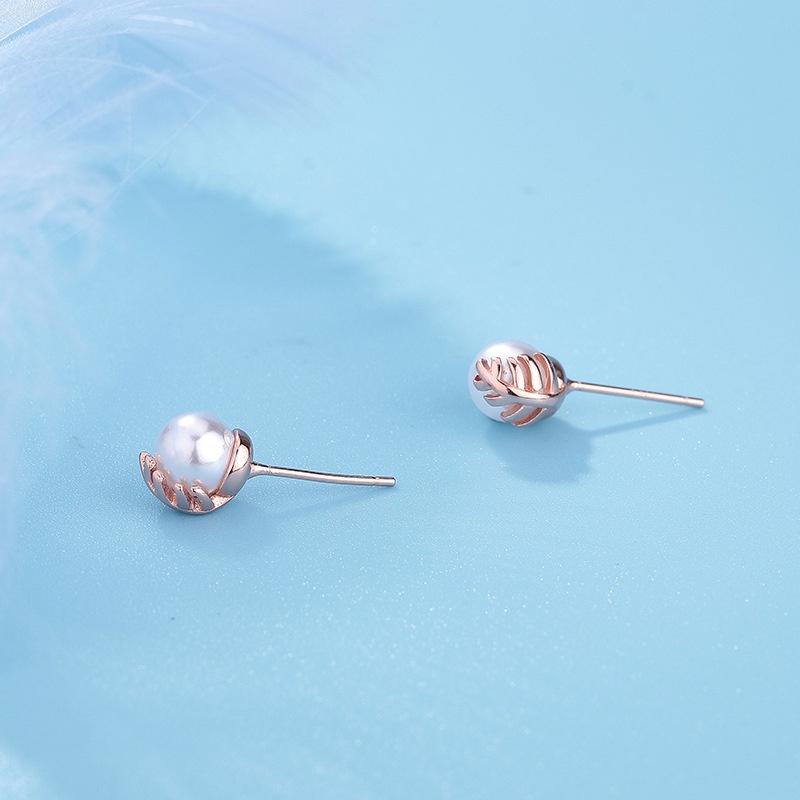 Khuyên Tai Đính Ngọc Trai Đơn Giản Thời Trang Mới Cho Nữ