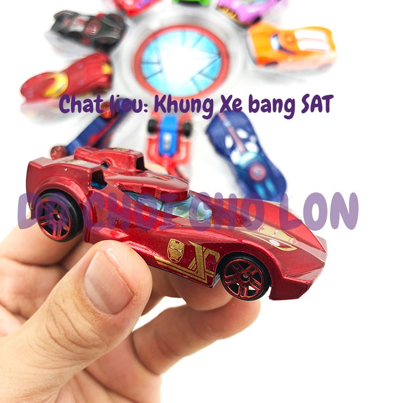 Đồ chơi 10 xe hơi siêu anh hùng bằng SẮT xếp hình tròn 0418-30
