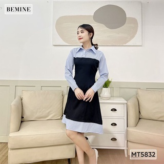 Đầm phối cổ sơ mi BEMINE MT5832