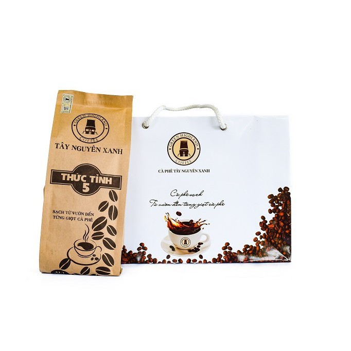 cà phê rang xay nguyên chất pha phin sạch thức tỉnh 5 500gr tây nguyên xanh ocop kon tum | BigBuy360 - bigbuy360.vn