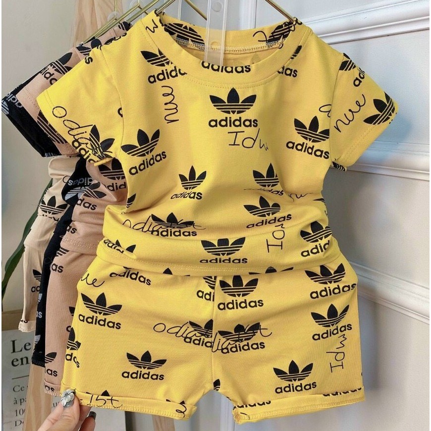 Bộ Cho Bé Gái FREESHIP Sét Cotton Adidas Cho Bé - Quần Áo Mùa Hè Cho Bé 8=&gt;20kg