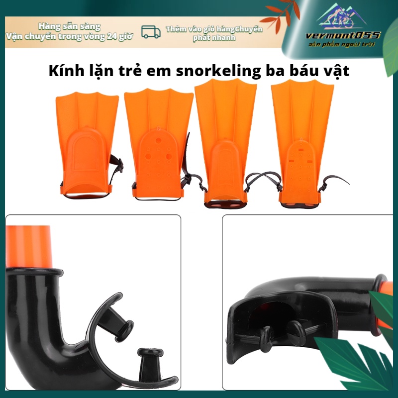 Hàng Hot Trẻ em lặn Mặt nạ lặn với ống thở Kính lặn Ống thở Bộ đồ bơi Thiết bị phụ kiện cho bể bơi Hàng giao ngayVermont055