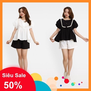 Set Đồ Nữ , Set Bộ Babydoll Viền Ren Xinh Xắn Shop Chu