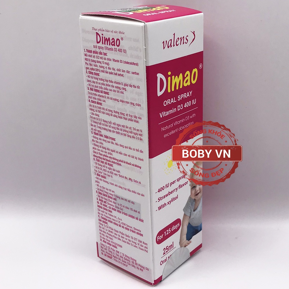Dimao Oral Spray (Vitamin D3 400 IU) 25ml cho 125 ngày