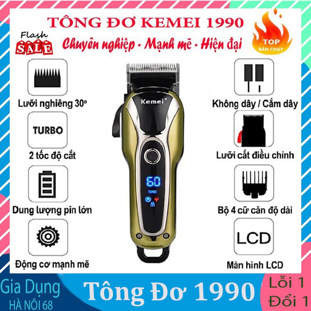  [Loại Xin] Tông Đơ - Tăng Đơ Cắt Tóc Cao Cấp Lưỡi Kép Kemei 1990 - 809a