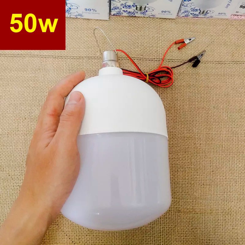 Bóng đèn LED 12v kẹp bình ắc quy 5W, 20W ,30W  ,40w  ,50w Loại Tốt (BH 12 Tháng) | BigBuy360 - bigbuy360.vn