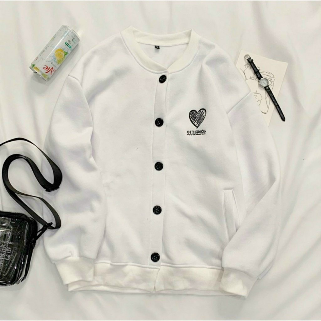 Áo khoác nỉ Cardigan Thêu TYM NÚT form rộng Áo Cardigan nỉ ulzzang Cá Tính Unisex AKN44 Guvia