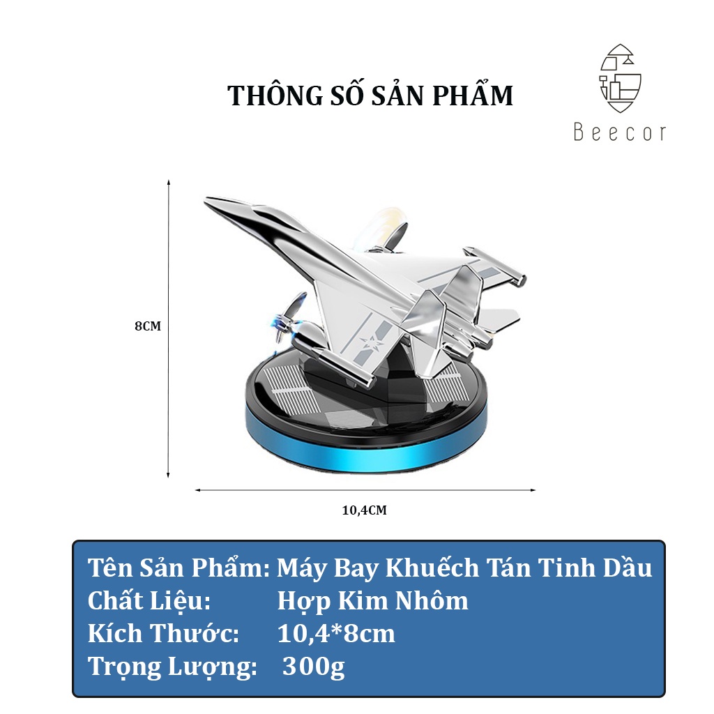 Mô Hình Máy Bay Khuếch Tán Tinh Dầu Cánh Quạt Quay Bằng Pin Năng Lượng Mặt Trời Trang Trí Taplo Ô Tô Decor Bàn Làm Việc