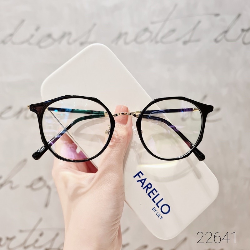 Kính kim loại cao cấp 22641, kính giả cận thời trang Jolie eyewear chống ánh sáng xanh, UV400