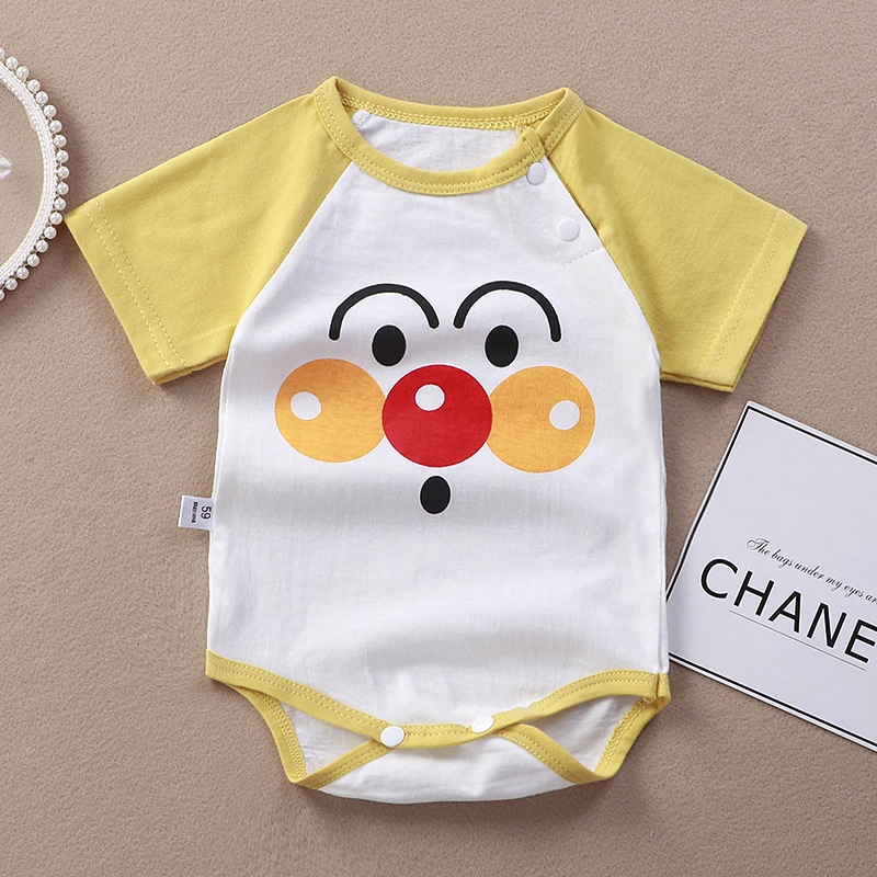 Bộ body chip cho bé trai bé gái mặc hè, Bodysuit cộc tay họa tiết dễ thương chất cotton mềm thoáng mát