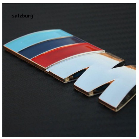 Tem chữ M 3D kim loại kẽm logo nổi dán trang trí xe hơi ô tô BMW Series 3 5 7 X1 X3 X5