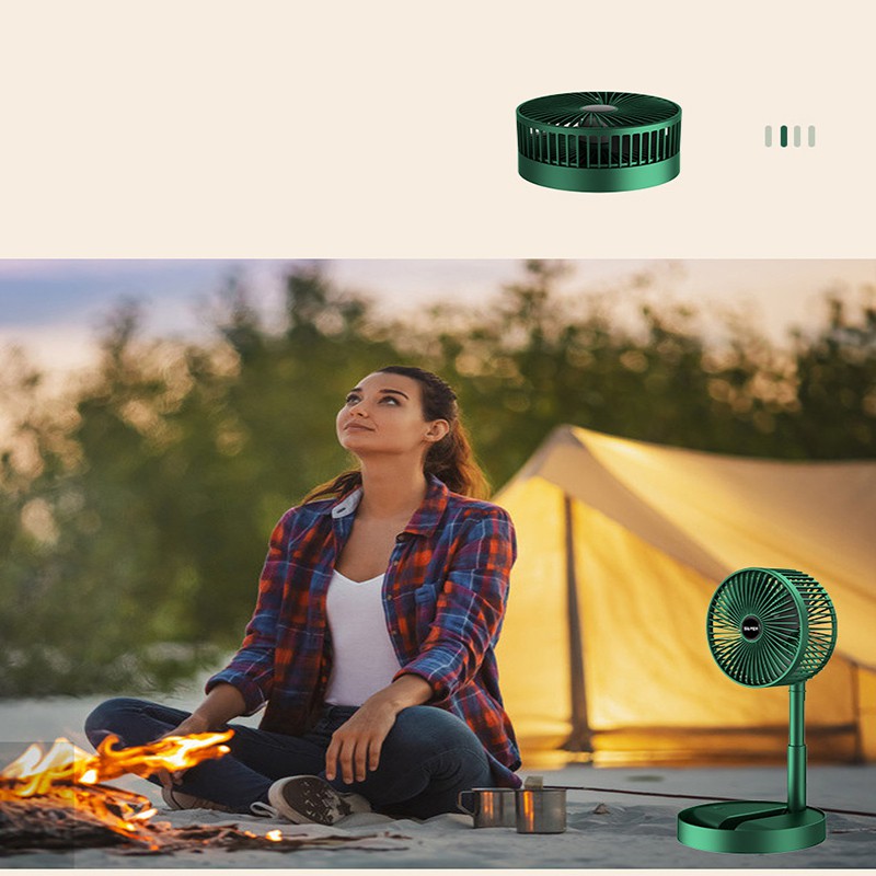 Quạt tích điện cầm tay mini để bàn gấp tròn siêu gọn 3 chế độ gió mạnh pin chạy 6-8 giờ mẫu mới 2021 | BigBuy360 - bigbuy360.vn