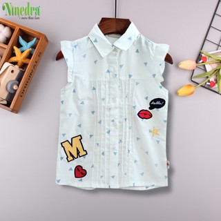 Áo sơmi bé gái chất đũi mềm size từ 10-15kg - Ninedra