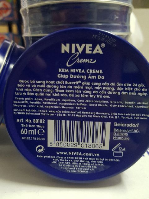 KEM DƯỠNG ẨM DA NIVEA HỘP THIẾC 60ML