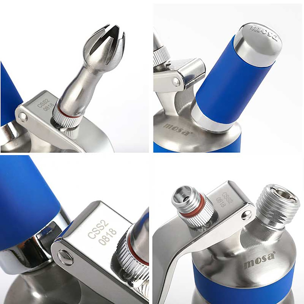 Bình làm kem inox MOSA 0,5L - BÌnh xịt kem chính hãng MOSA