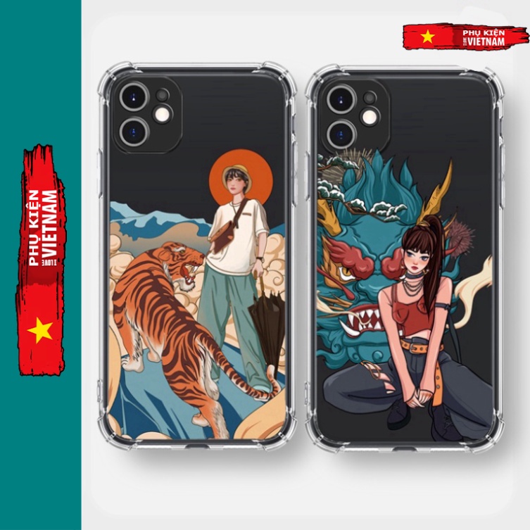 Ốp lưng iphone 6, 6s plus, 7 8 Plus, X, XS, XR, XSMAX, 11 PROMAX trong quãng in ấn hình hai bạn PKVN