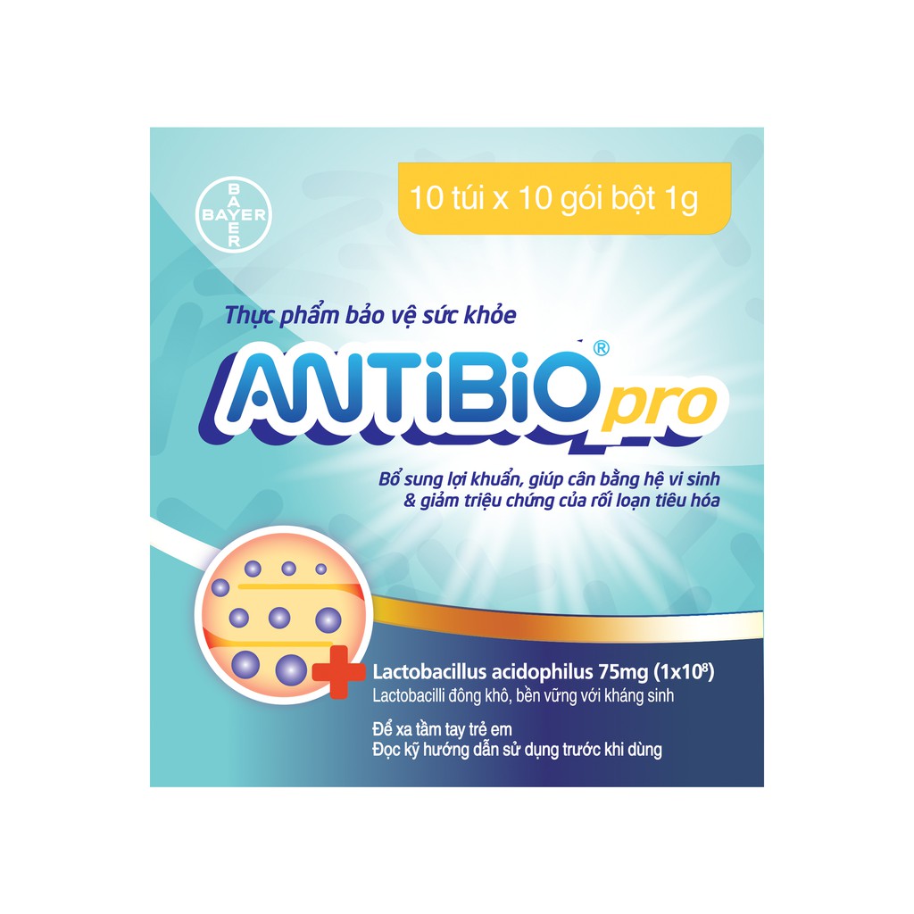 Thực Phẩm Bảo Vệ Sức Khoẻ Bổ Sung Lợi Khuẩn Antibio pro 100 Gói (1G/Gói)