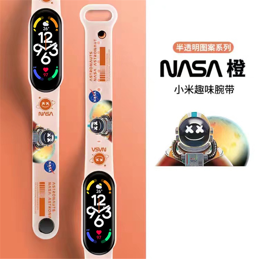 Dây Đeo Silicone Trong Suốt Thay Thế Cho Đồng Hồ Thông Minh Xiaomi Mi Band 7 6 5 4 3