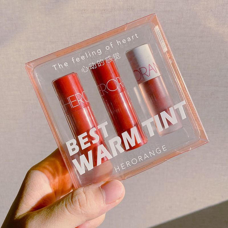 [Hàng mới về] Set Son Môi Mini Herorange Màu Sắc Xinh Xắn Lâu Trôi