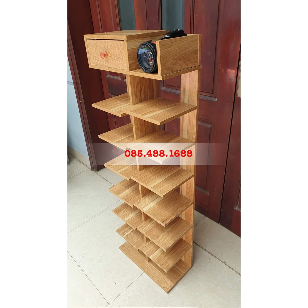 Tủ giày gỗ 7 tầng mẫu mới, kệ để giày gỗ công nghiệp chống ẩm MDF cao cấp | BigBuy360 - bigbuy360.vn