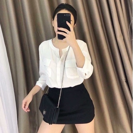 Chân váy quần chữ A Quảng Châu form chuẩn chất đẹp, túi 2 bên