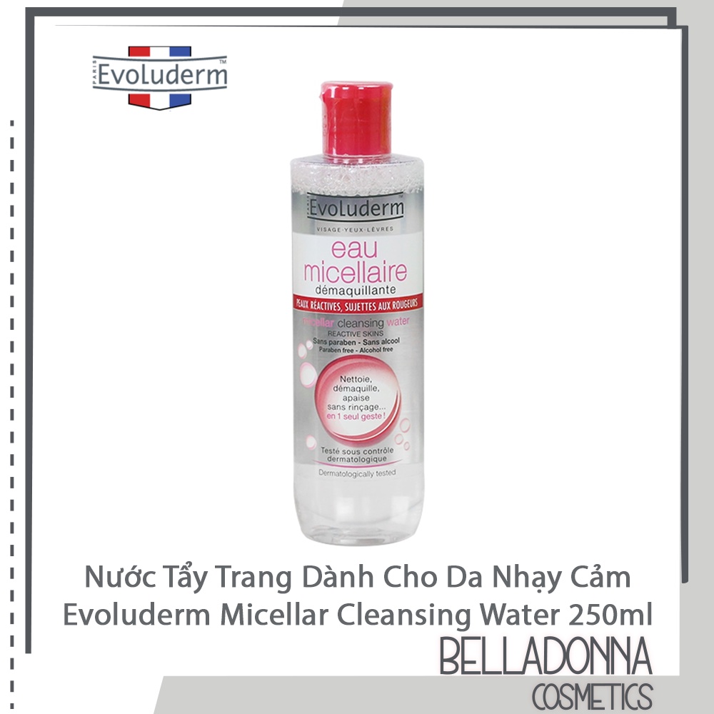 Nước Tẩy Trang Dành Cho Da Nhạy Cảm Evoluderm Micellar Cleansing Water Reactive Skin 250ml