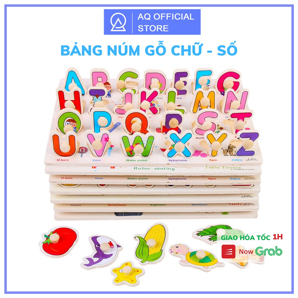 Bảng ghép hình bằng gỗ bảng số đếm 0-20 cho bé yêu, Bảng số núm gỗ siêu bền