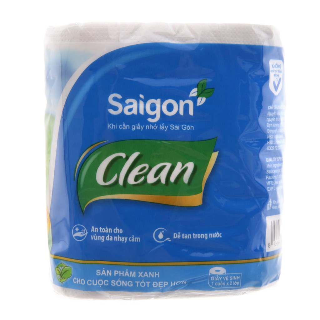 Giấy Vệ Sinh Sài Gòn Clean Có Lõi 2 Lớp Lốc 10 Cuộn