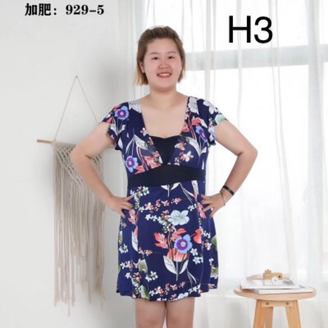 Bikini Đồ Bơi Bộ Bơi Liền Thân Dạng Váy (Có Quần Đùi Bên Trong) Che Bụng Kín Đáo, Big Size 70-100kg