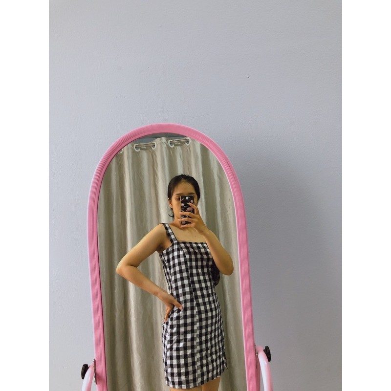 Váy hai dây caro sexy 2hand