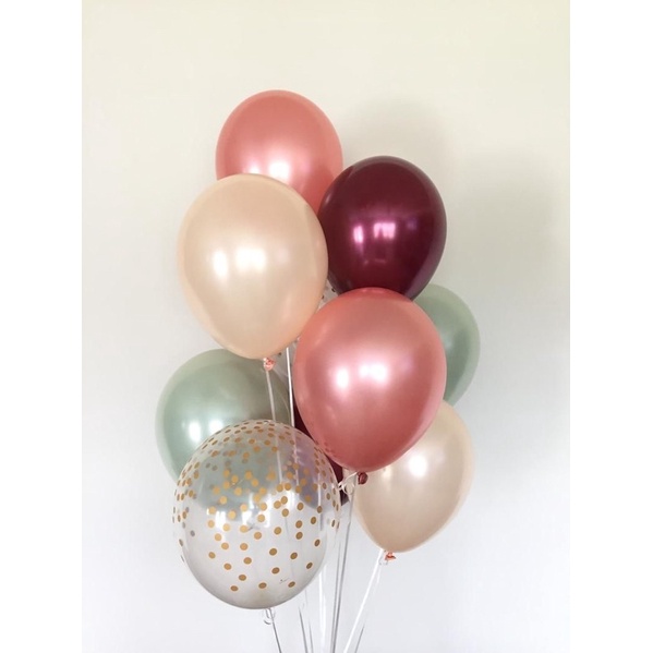 Bóng tròn trong suốt chấm bi vàng gold size 12&quot; to dày trang trí sinh nhật