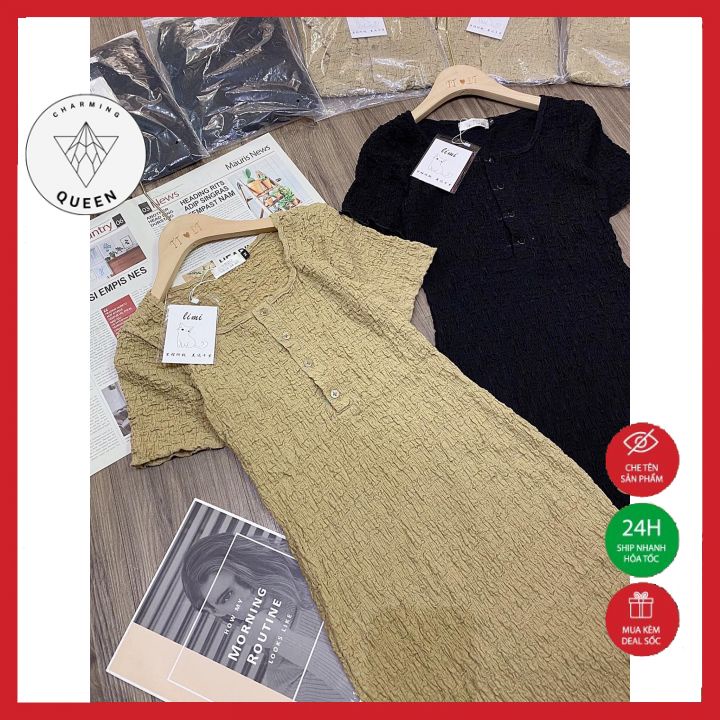 Váy Body, Đầm Ôm Body Xòe Đuôi Cá Cúc Ngực Dáng Dài Vải Mềm Siêu Tôn Dáng --Charming Queen | BigBuy360 - bigbuy360.vn