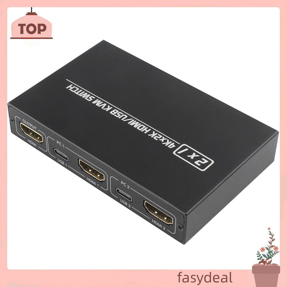 (Fas) Thiết Bị Chuyển Đổi Hdmi Kvm Ultra Hd 4k Cho Bàn Phím Và Chuột Máy Tính 2 Pc