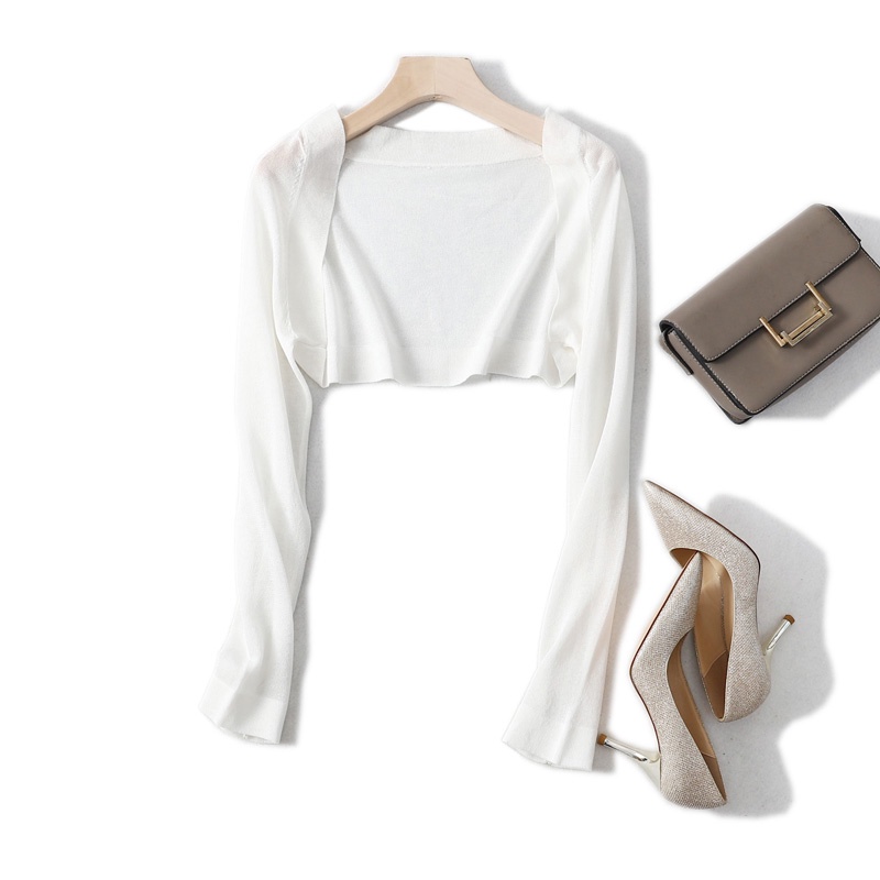 Áo cardigan SUXI dệt kim dài tay màu trơn phong cách Hàn Quốc mới