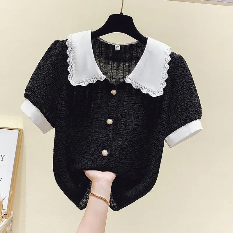 Áo Sơ Mi Chiffon Tay Ngắn Dáng Rộng Thời Trang Mùa Hè Hàn Quốc Mới