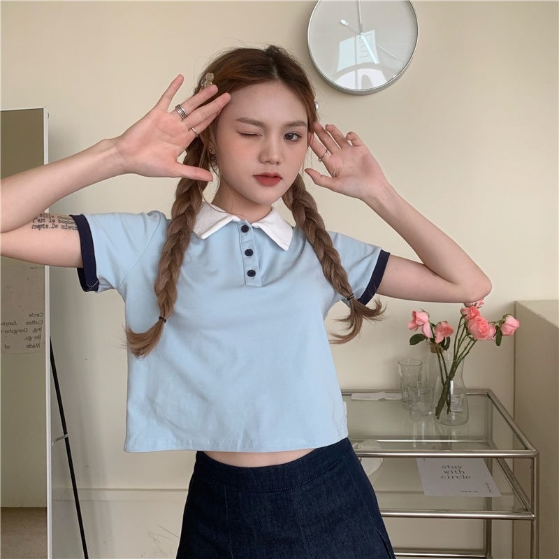 Áo Croptop Tay Ngắn Eo Cao Thiết Kế Mới Thời Trang Mùa Hè Dành Cho Nữ