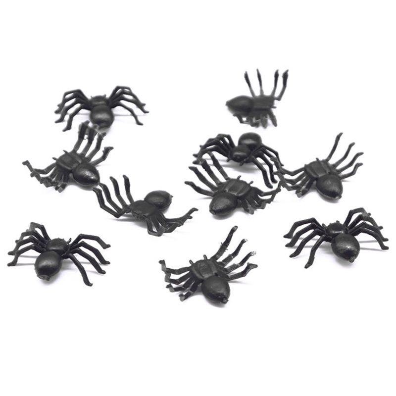 50 Con Nhện Giả Màu Đen Trang Trí Halloween