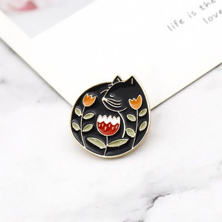Cute Cat lily Brooch Garment Bag Accessories